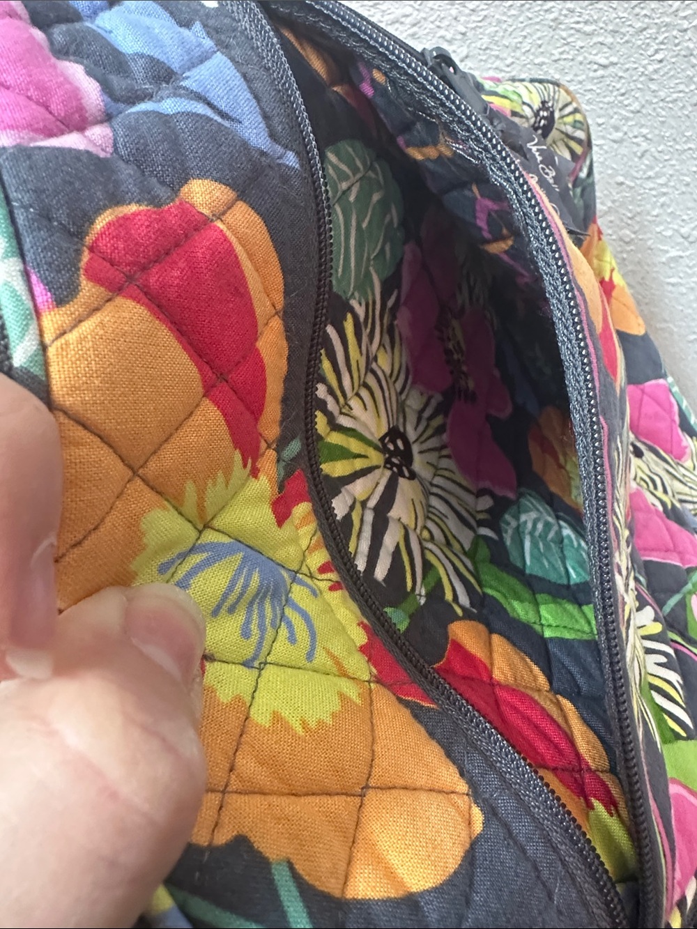 Vera Bradley Black Multi Floral Quilted Backpack with “Jazzy blooms” - Picture 4 of 13